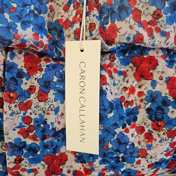 CARON CALLAHAN Selma Maxi Dress Floral Short Sleeve Cotton Voile Posy Small - Picture 12 of 16